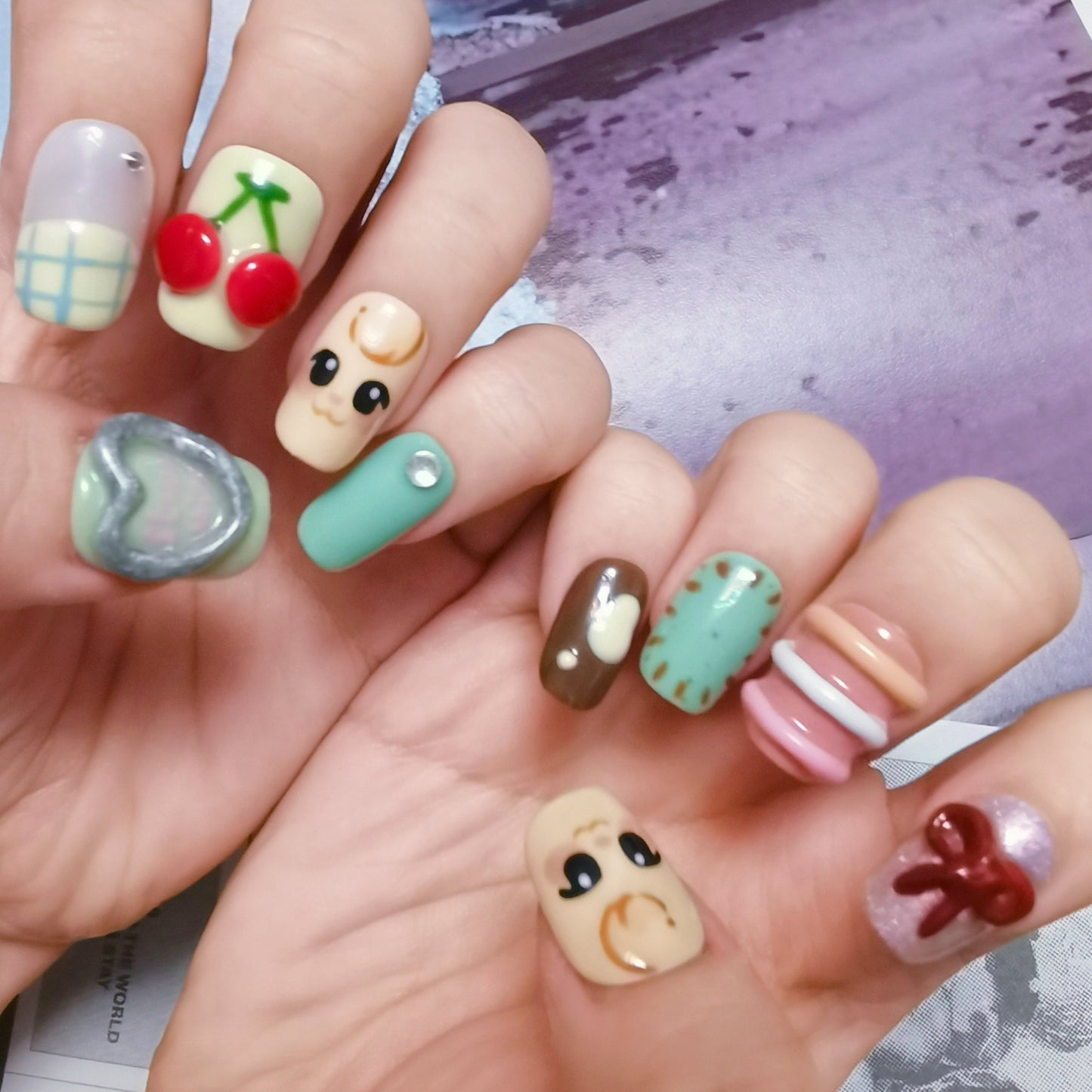 Mint Puppy Min Handmade Press On Nail