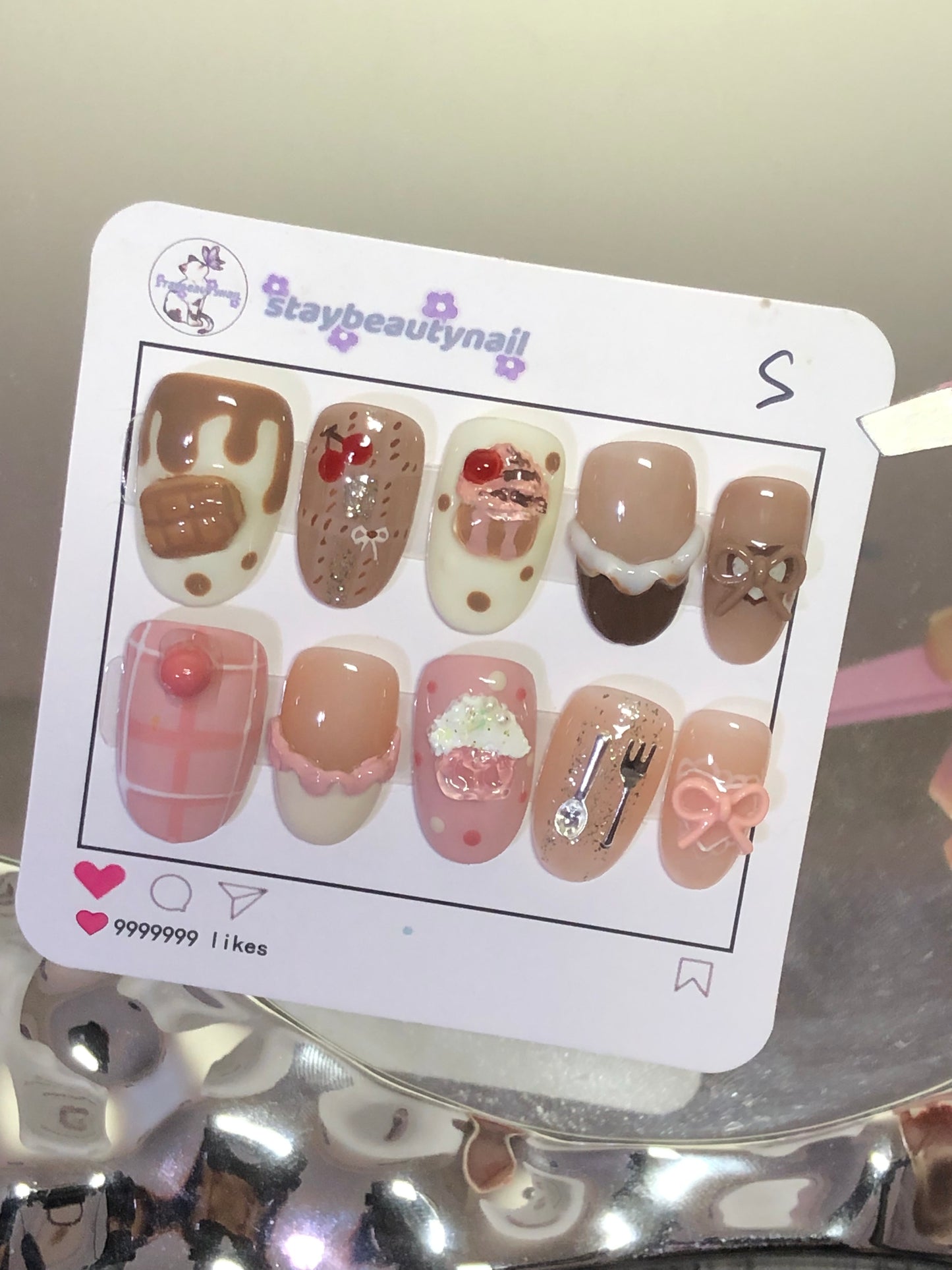 Cute Dessert AB Style Press On Nail