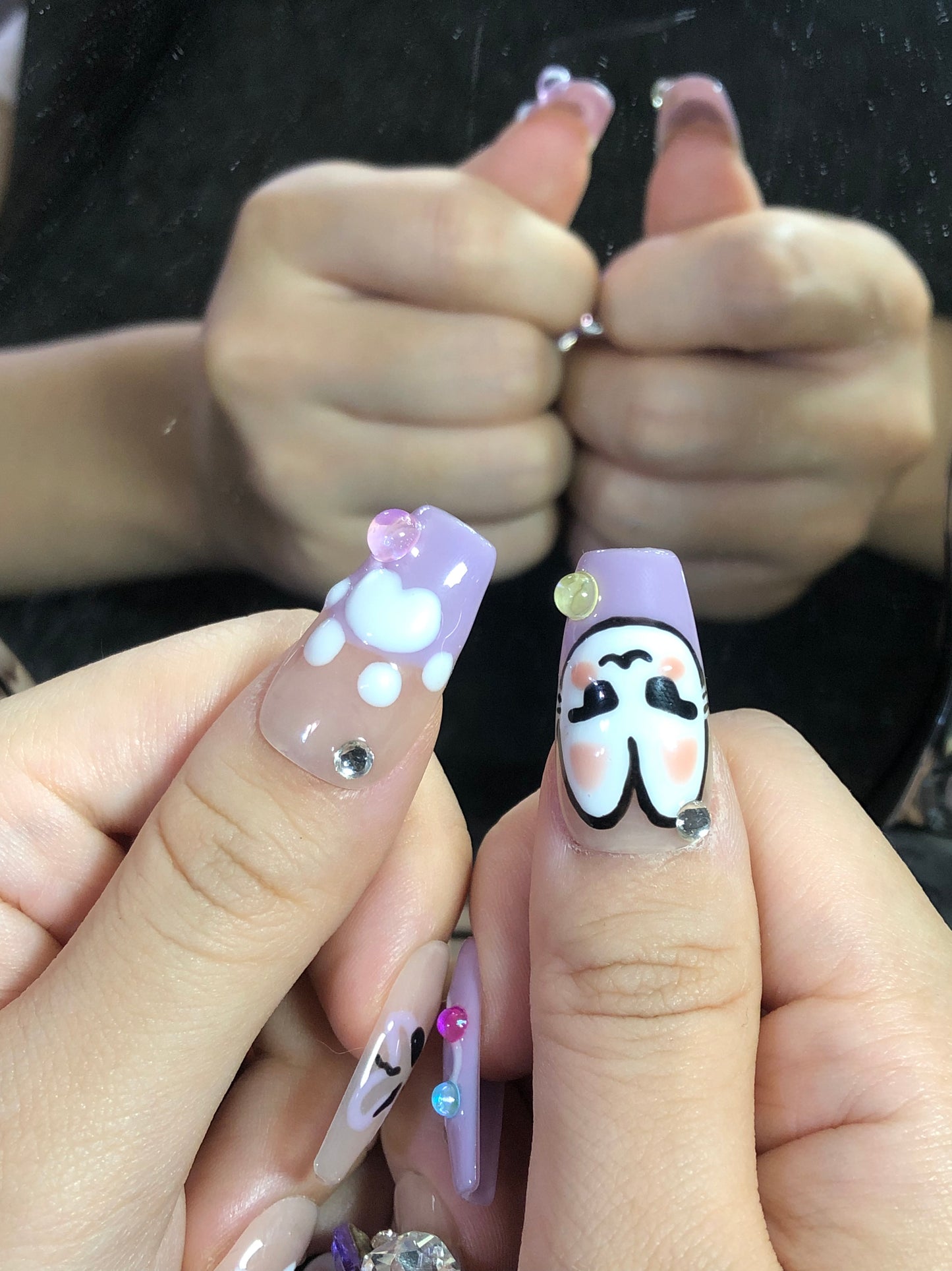Shiny Rabbit Know Hand Made Press On Nail