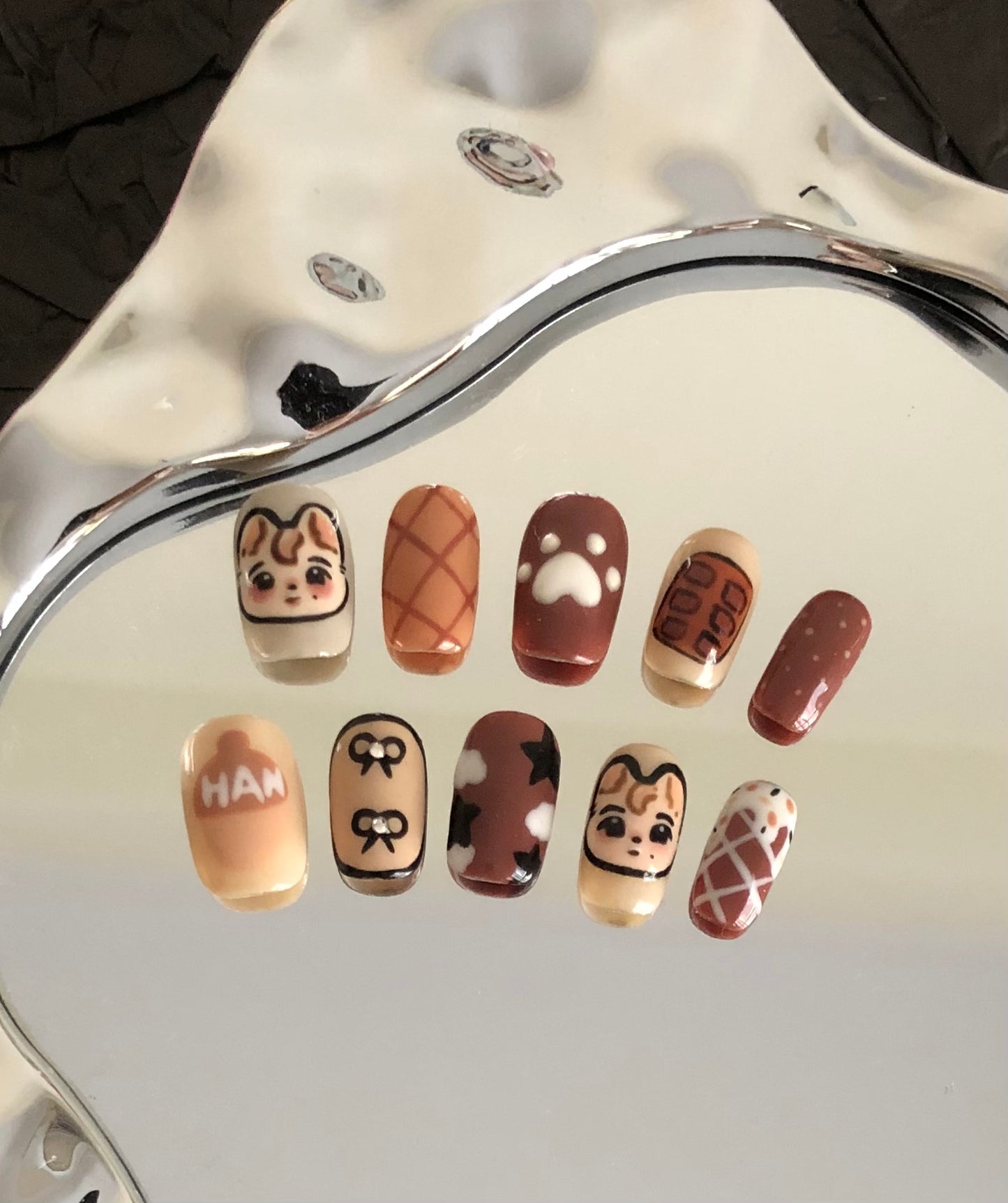 Choco Brown Quokka Hannie Handmade Press On Nail