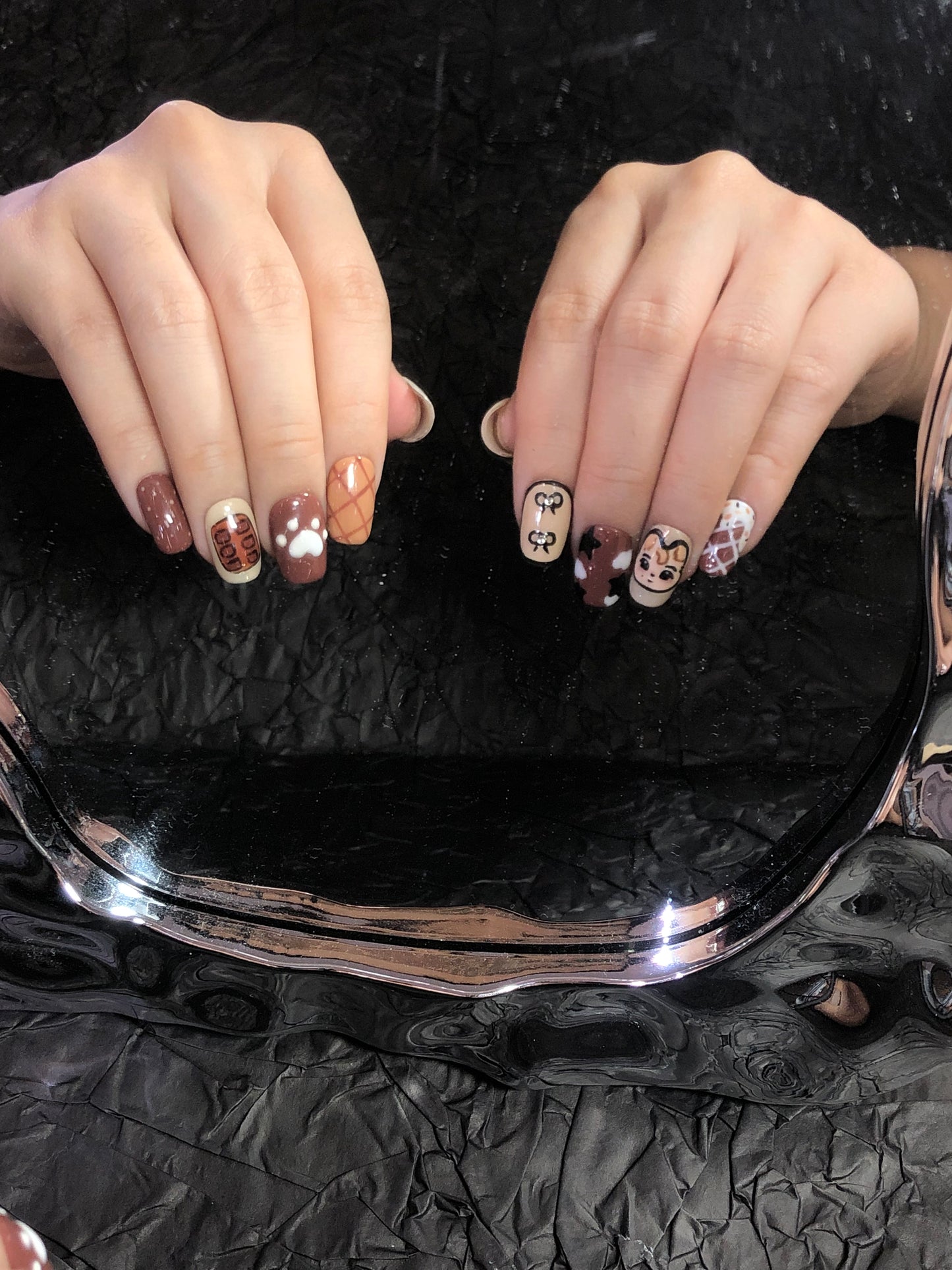 Choco Brown Quokka Hannie Handmade Press On Nail