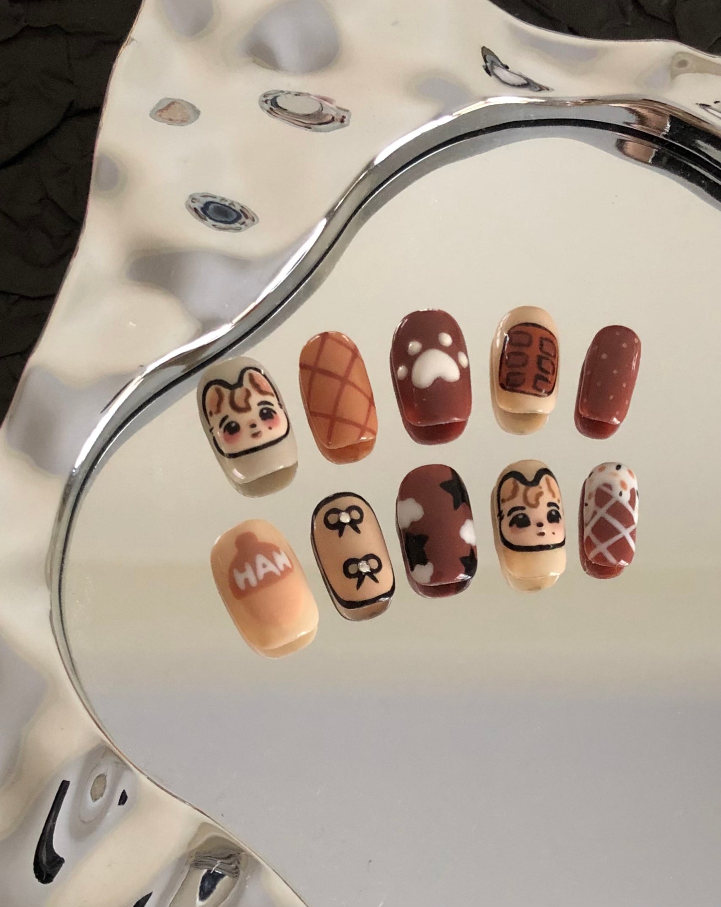 Choco Brown Quokka Hannie Handmade Press On Nail