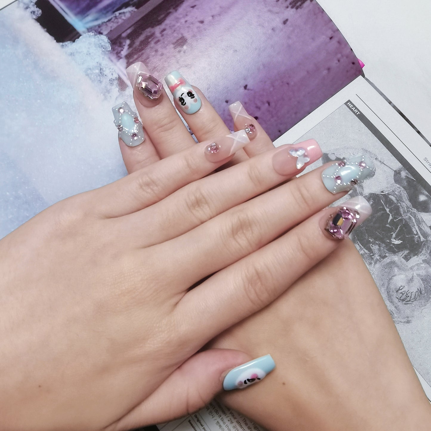 Cute Ferret Hyunni Handmade Press On Nail