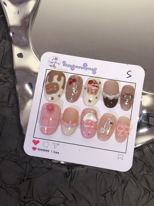 Cute Dessert AB Style Press On Nail