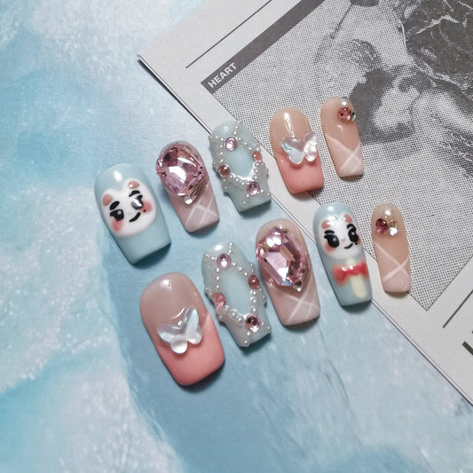 Cute Ferret Hyunni Handmade Press On Nail